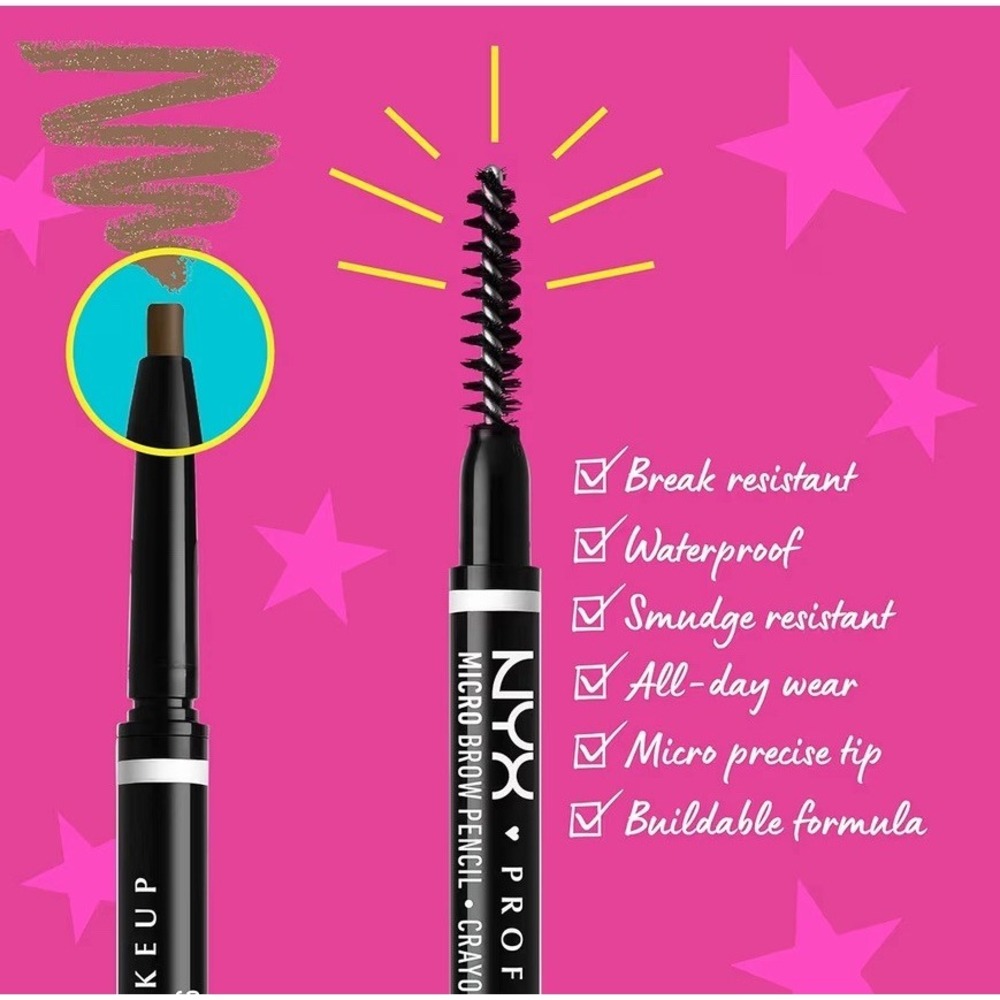 NYX Micro Brow Pencil BRUNETTE MBP06 NEW Eye eyebrow crayon - NEW Open Box - Picture 2 of 6
